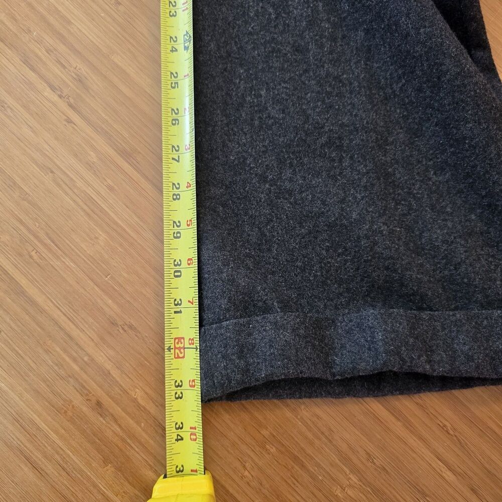 Vtg Nautica 36x34 Charcoal Wool Flannel Pleated Cuffed Baggy High Waist Pants - Picture 6 of 16